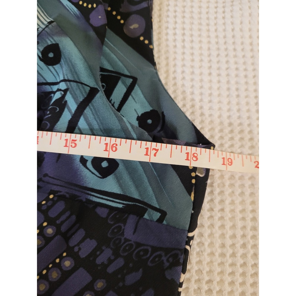 Connected Sleeveless Sheath Dress Blue Purple Floral Stretch Size 12 - Picture 4 of 6